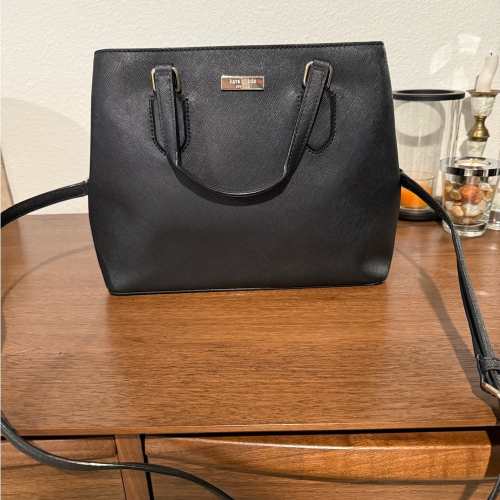 Kate Spade Black Leather Tote Bag